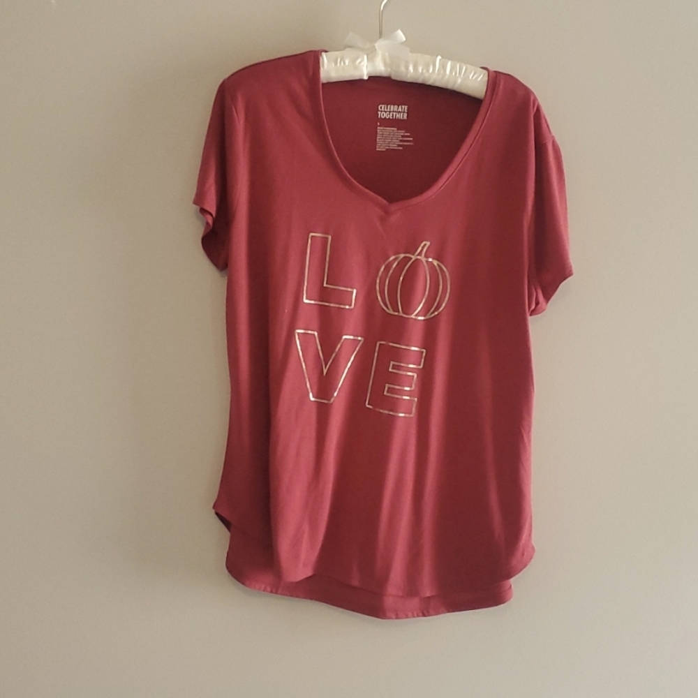 Celebrate Together Love Pumpkin Pink L Shirt